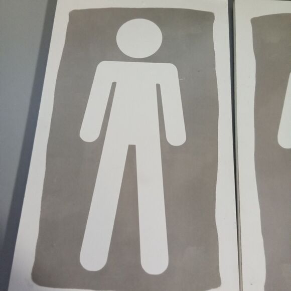 Bathroom‎ Signs His And Hers White And Grey - Picture 2 of 8